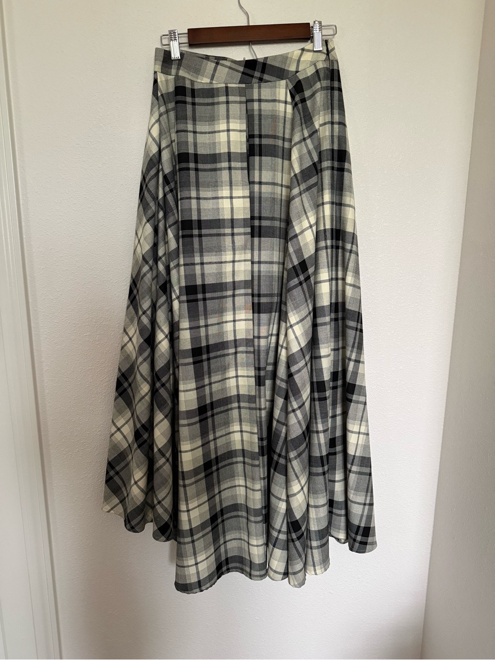 Plaid Maxi Skirt Asymmetrical Punk Preppy CBK Cool Girl Size 4 - Picture 9 of 11